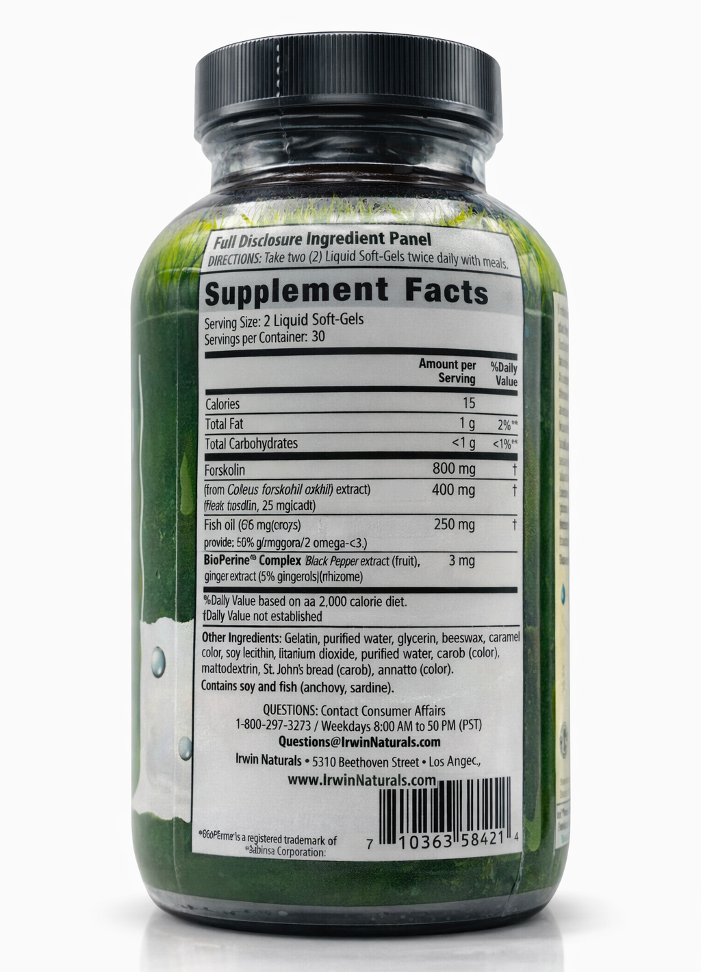 Forskolin Fat-Loss Diet Lipo Simulator 60 Liquid Soft-Gels | Irwin Naturals