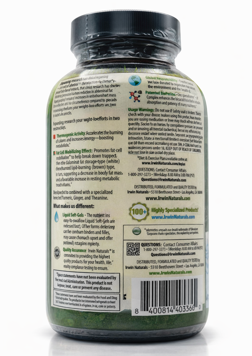 Thermo-Burn Stubborn Fat Metabolaizer 60 Liquid Soft-Gels | Irwin Naturals